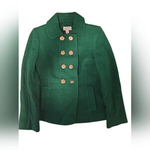 LOFT Emerald Green  Double-Breasted Pea Coat Size 00p